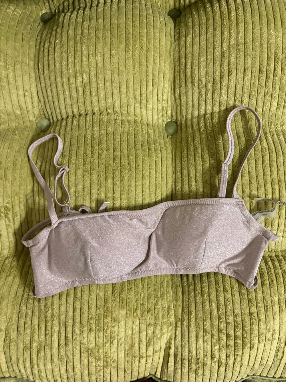 Victoria's Secret Shimmery Light Pink Bandeau Bikini Top with Straps